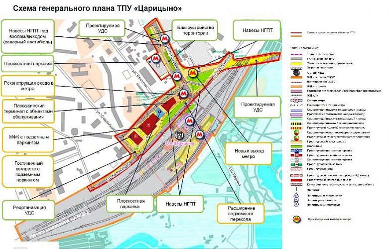 Схема генерального плана ТПУ «Царицыно», MSK news