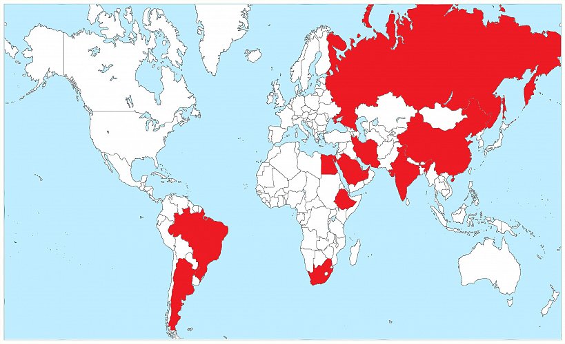 Страны-участники БРИКС после XV саммита